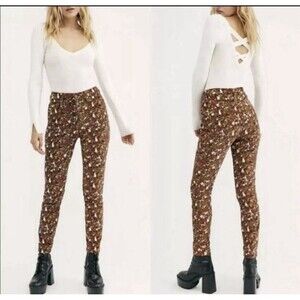We the Free Free People sun chaser floral corduroy pants size 26